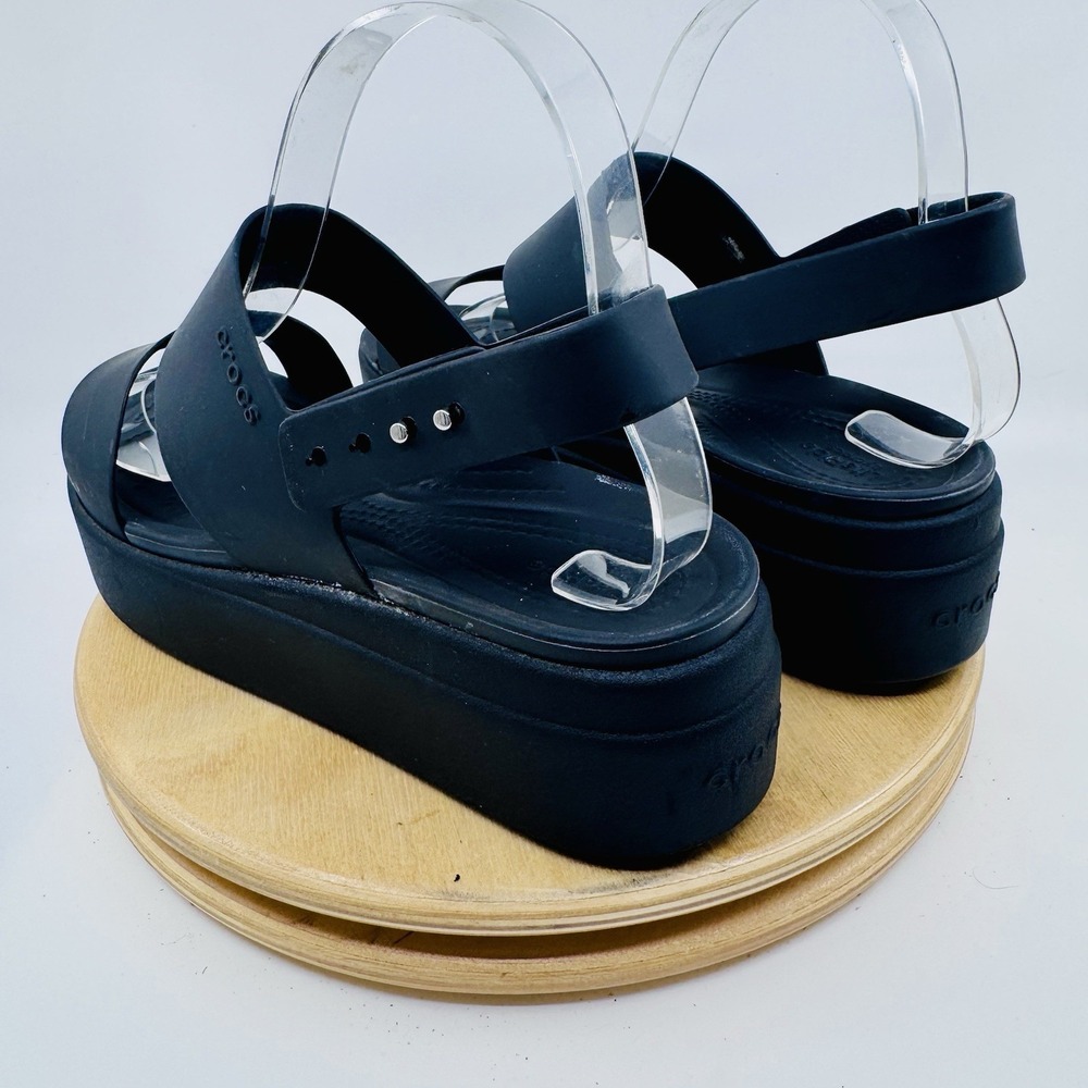 Crocs Brooklyn Platform Sandals black Women's Size 9 Comfort Casual shoes summer - Picture 6 of 8